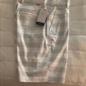Nike Gray and White Striped Shorts